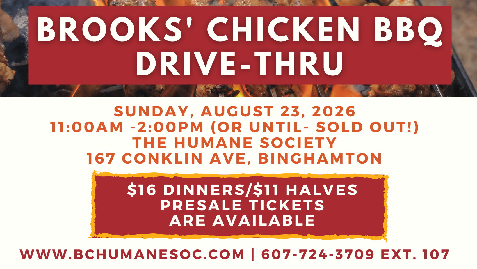 Brooks BBQ Drive Thru Aug 2026 Saturday, July 16, 2022 from 4-7pm